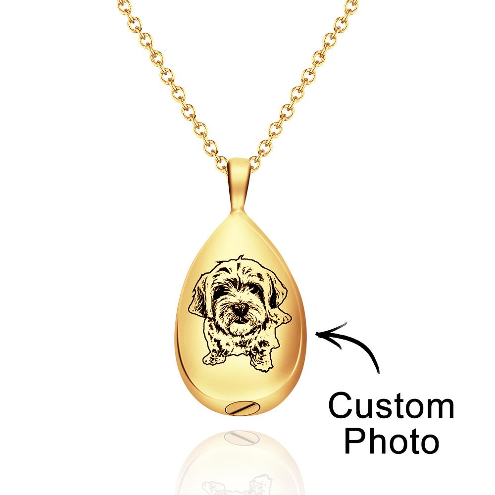 Custom Photo Necklace Shadow Carving Ashes Pendant