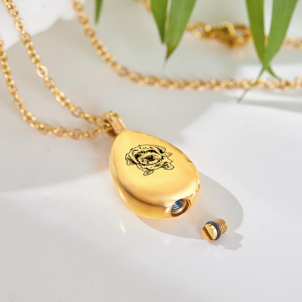 Custom Photo Necklace Shadow Carving Ashes Pendant