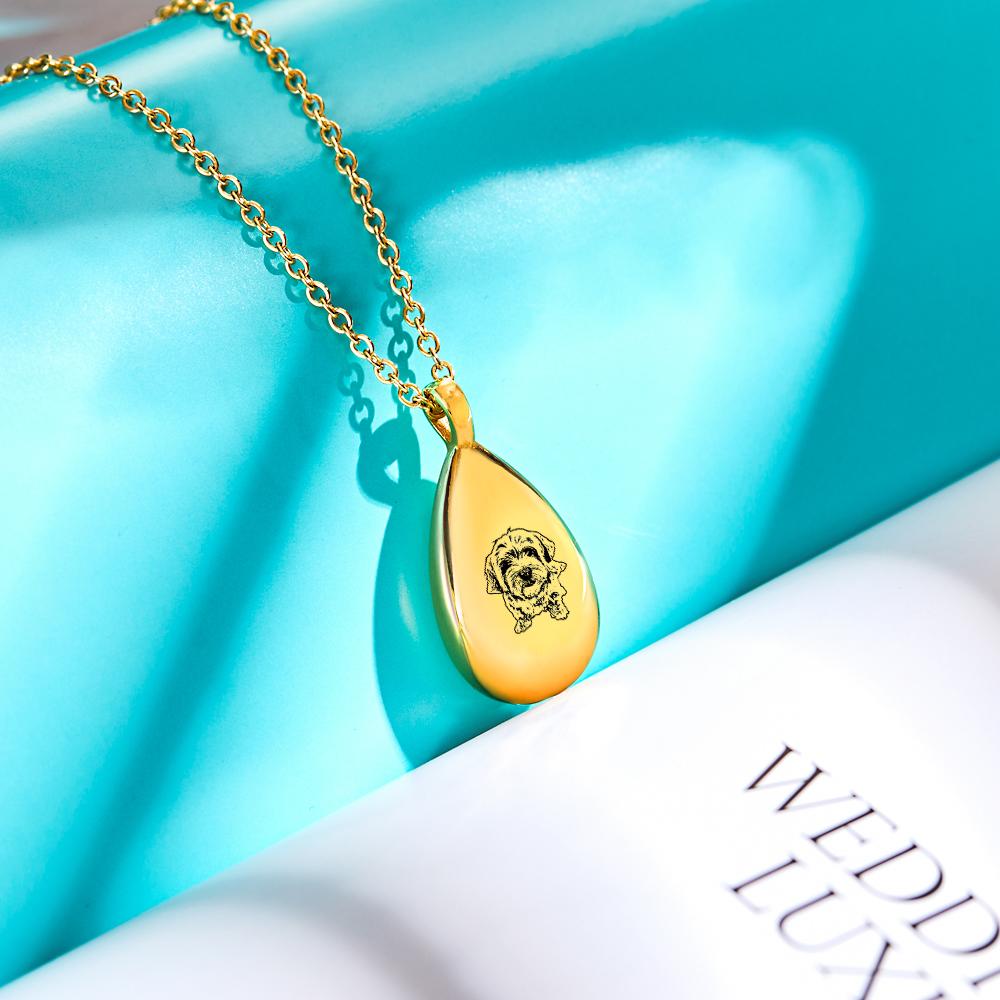 Custom Photo Necklace Shadow Carving Ashes Pendant