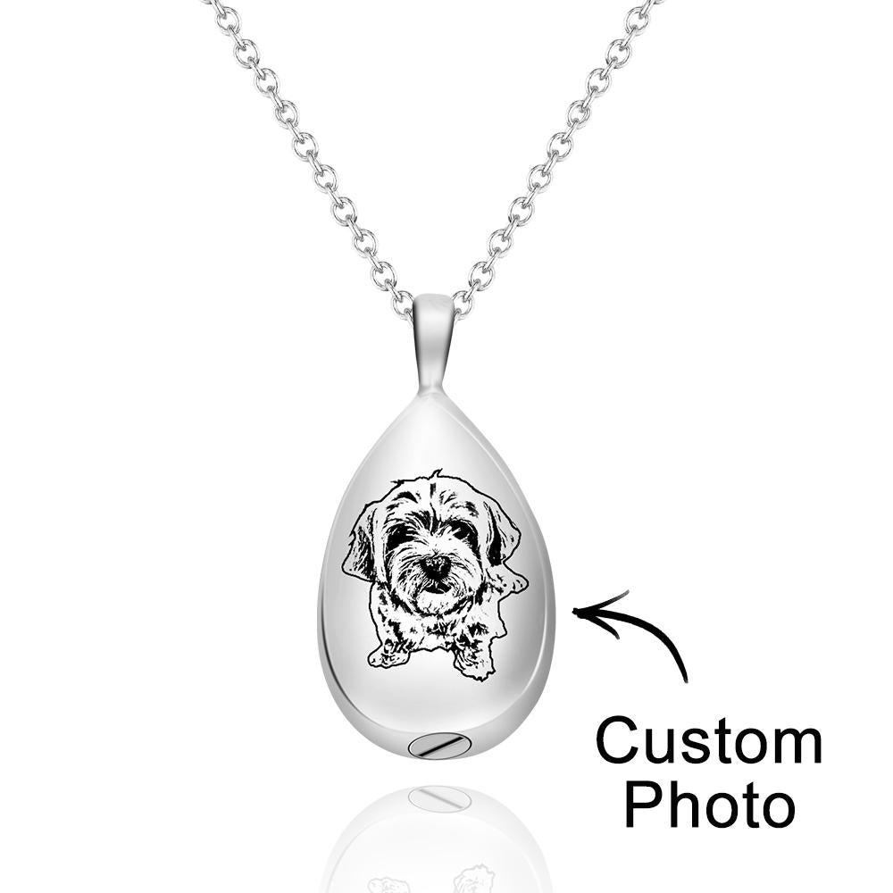 Custom Photo Necklace Shadow Carving Ashes Pendant