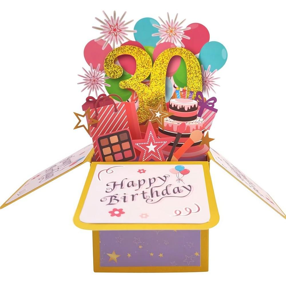 Birthday Pop Up Box Card 30th Birthday 3D Pop Up Greeting Card