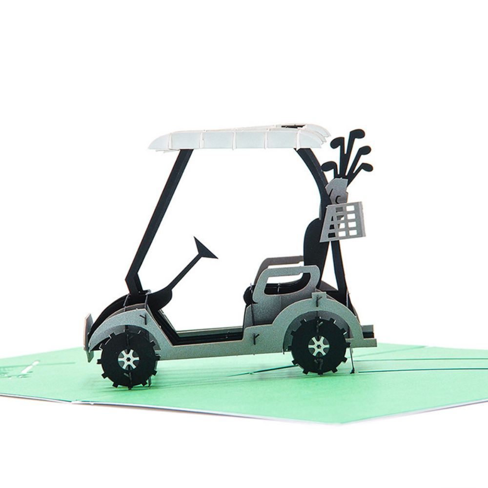 Father's Day 3D Pop Up Card Golf Cart Greeting Card for Dad