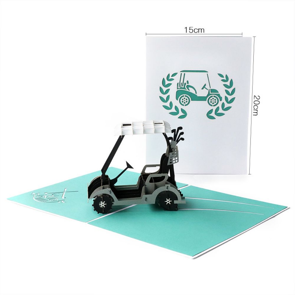 Father's Day 3D Pop Up Card Golf Cart Greeting Card for Dad