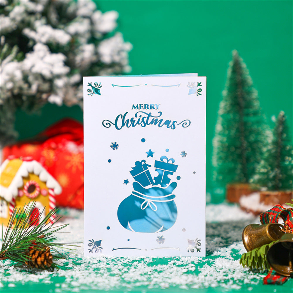 Christmas 3D Pop Up Card Hollow Christmas Greeting Card