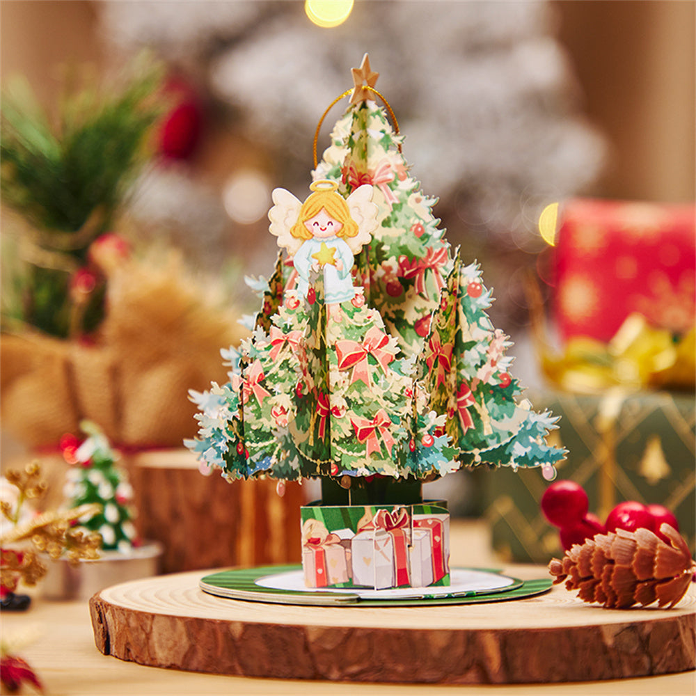 Angel Christmas Tree Ornaments Christmas 3D Pop Up Greeting Card