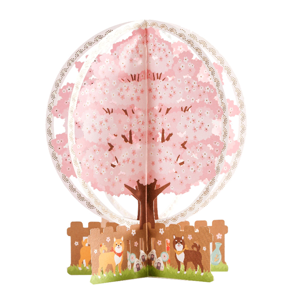 Creative 3D Pop Up Greeting Card Pink Cherry Tree Card