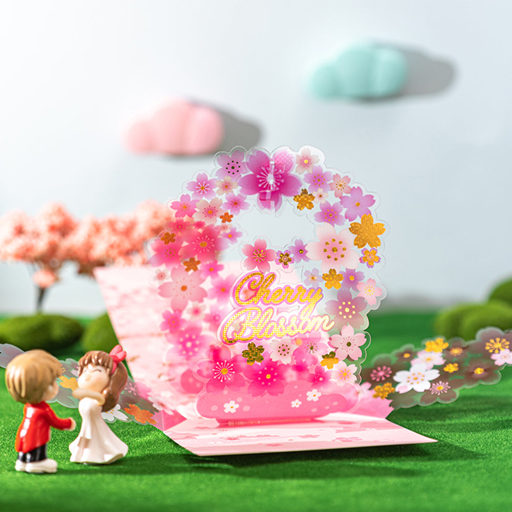 Creative 3D Pop Up Greeting Card Pink Sakura Pop Up Card