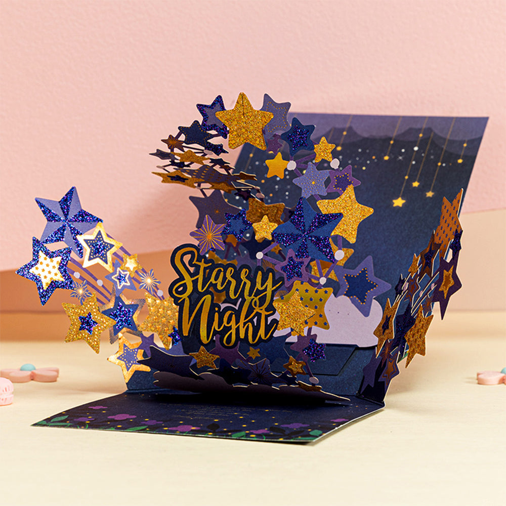Creative 3D Pop Up Greeting Card Starry Night Pop Up Card