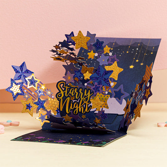 Creative 3D Pop Up Greeting Card Starry Night Pop Up Card