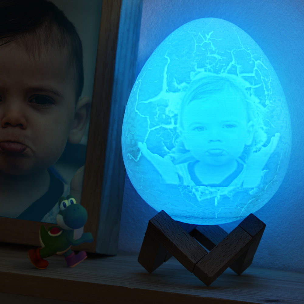 Photo Engraved Dinosaur egg Light - Touch 16 Colors