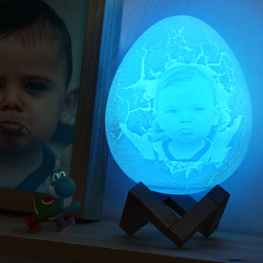 Photo Engraved Dinosaur egg Light - Touch 16 Colors