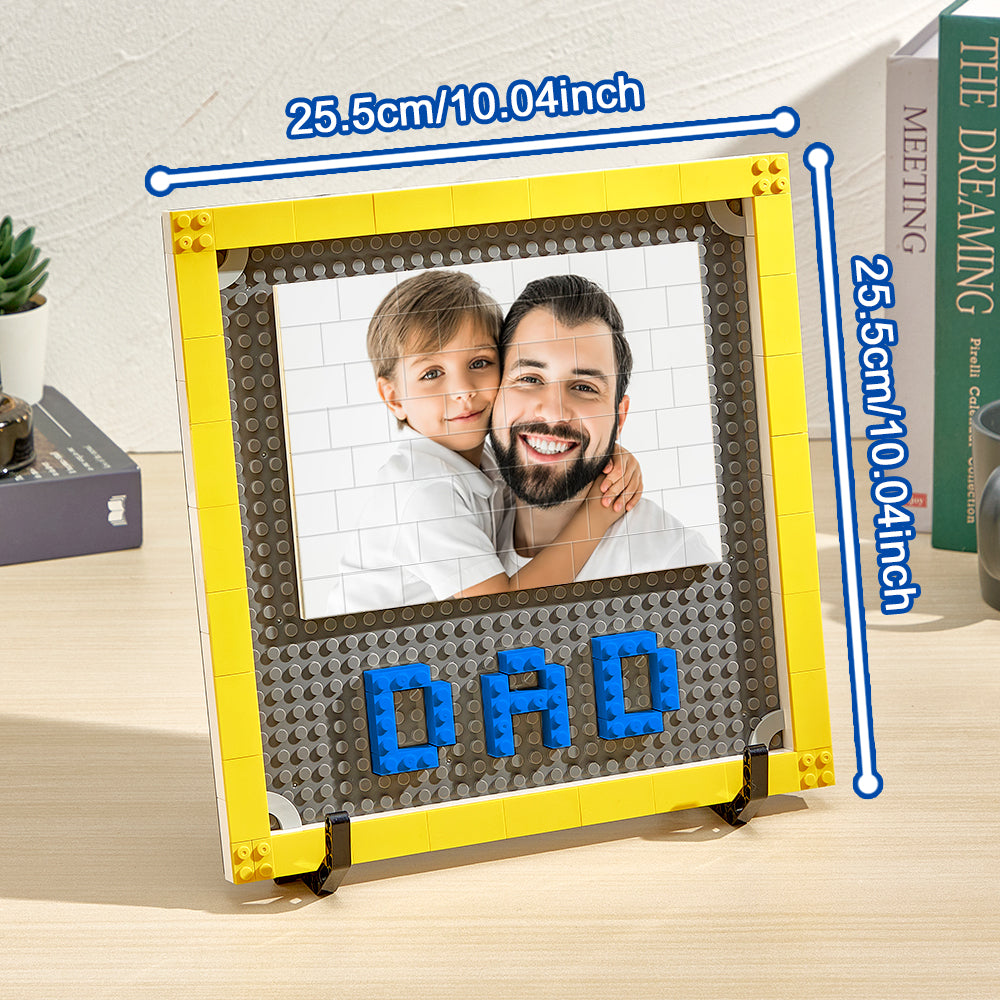 Personalised Photo Building Brick Puzzles Custom Dad Building Block Picture Frame Father's Day Gifts