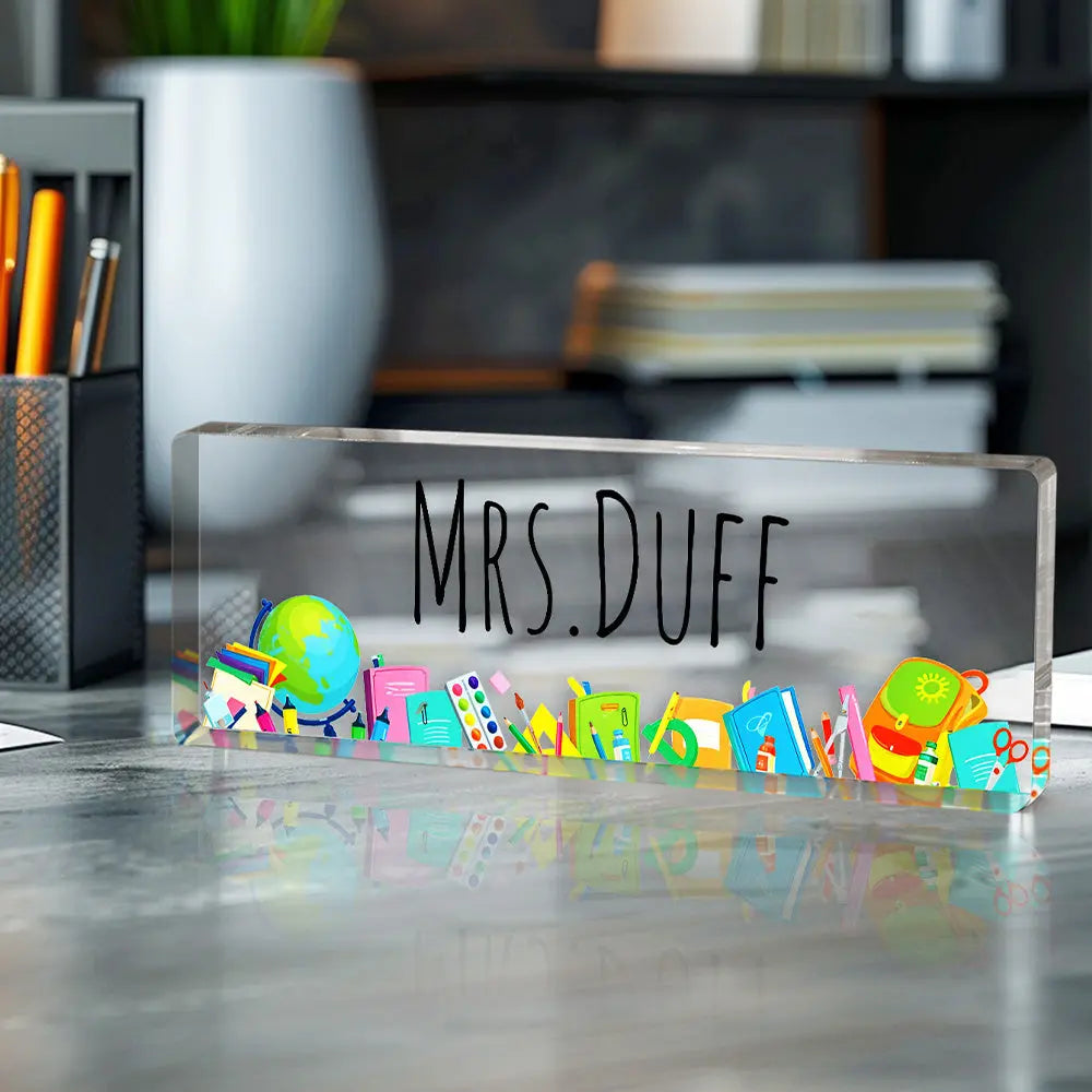 Personalised Teacher Desk Name Plate -Teacher Gifts