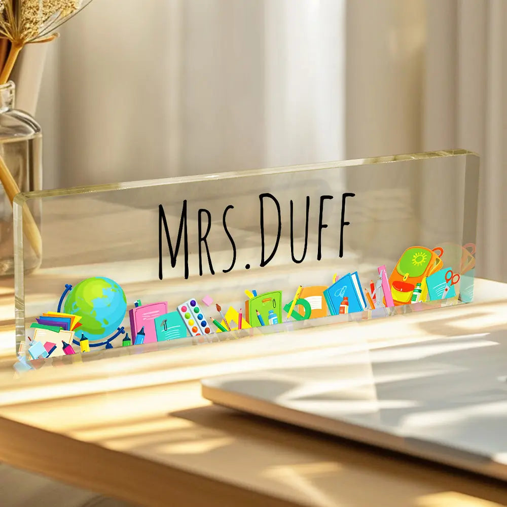 Personalised Teacher Desk Name Plate -Teacher Gifts