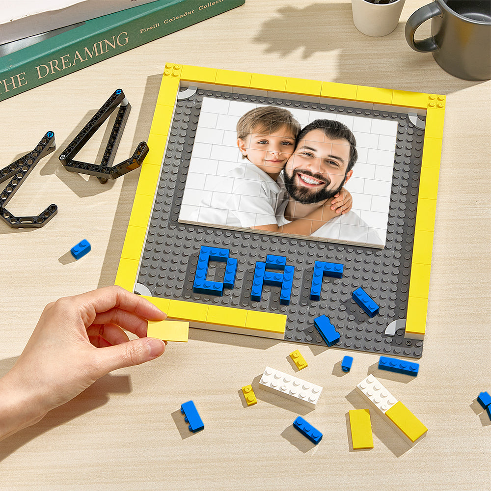 Personalised Photo Building Brick Puzzles Custom Dad Building Block Picture Frame Father's Day Gifts