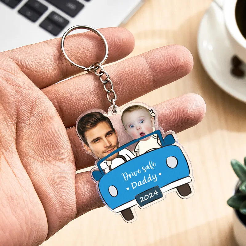 Personalised Drive Safe Keychain Custom Car Style Keyring Gifts for Dad