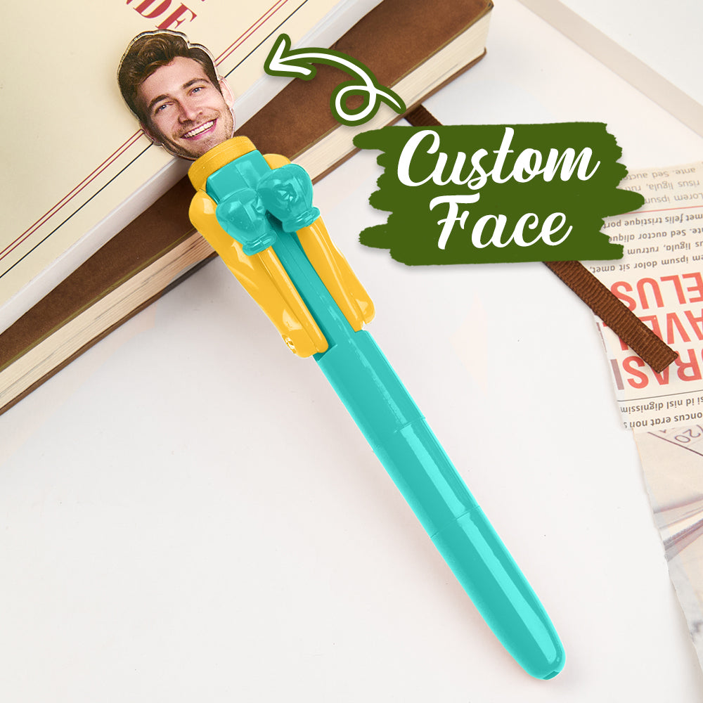Personalised Boxing Pen with Face Creative Interactive Stress Relief Pen Funny Gift for Kids