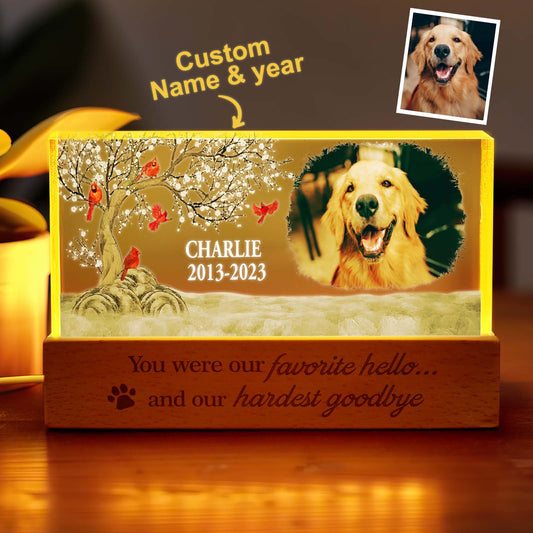 Personalised Pet Photo Night Light Custom Photo Light Memorial Gift for Pet Lover