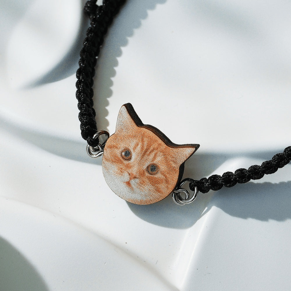 Personalised Pet Portrait Adjustable Braided Bracelet Birthday Gift for Pet Lover