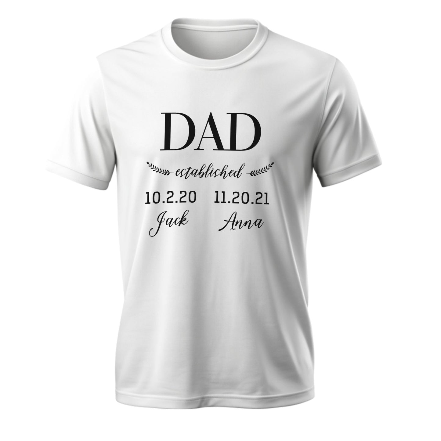Personalised Dad Established T-Shirt Father's Day Birthday Gift for Dad