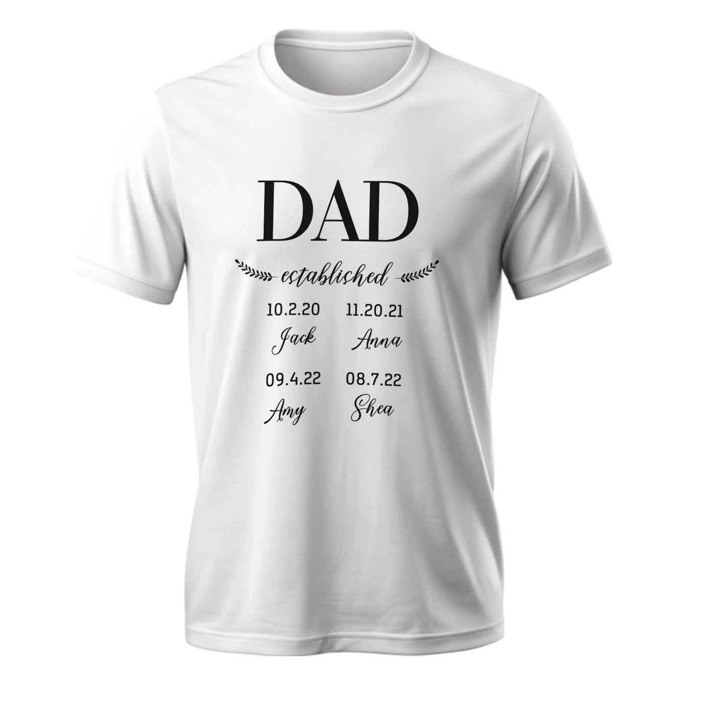 Personalised Dad Established T-Shirt Father's Day Birthday Gift for Dad