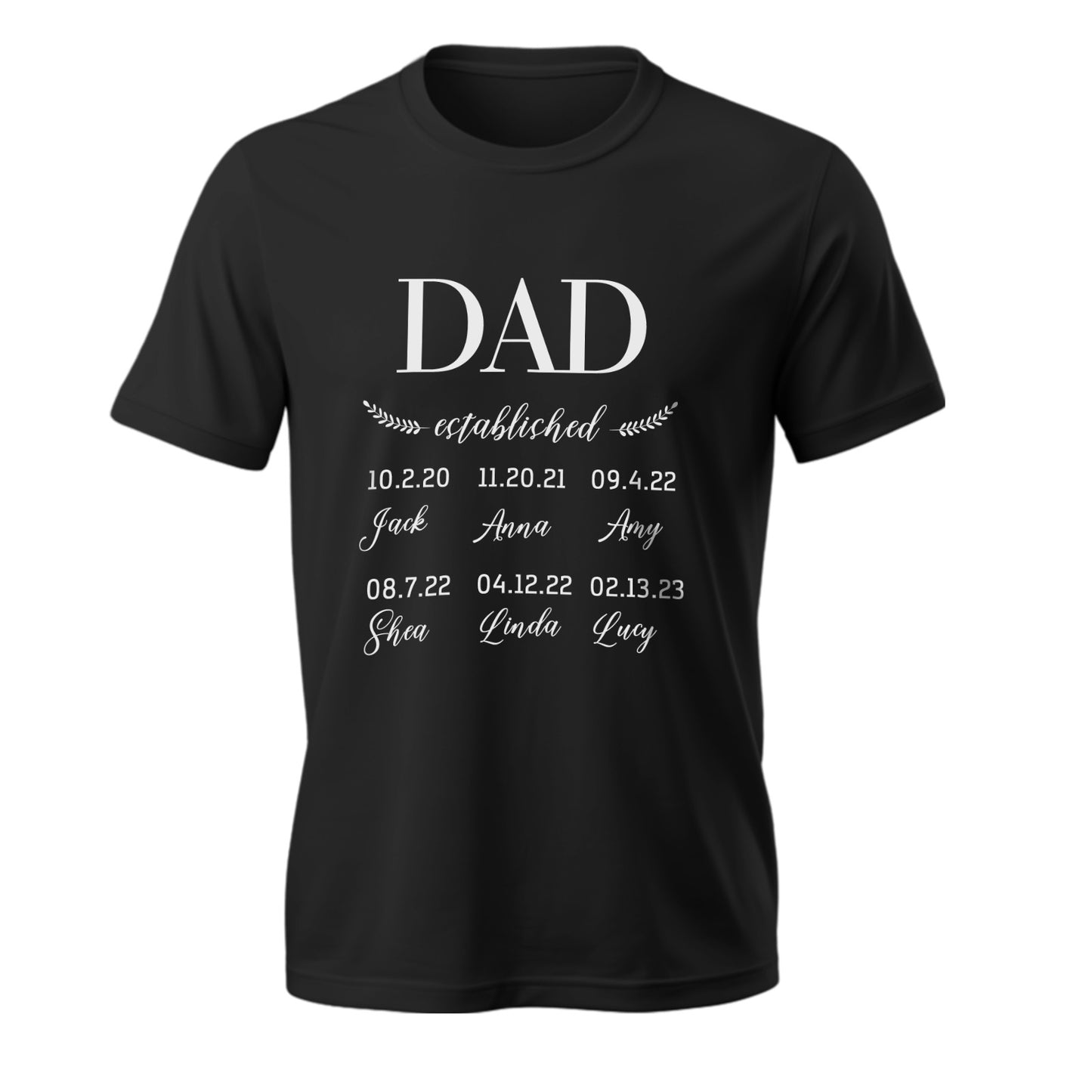 Personalised Dad Established T-Shirt Father's Day Birthday Gift for Dad