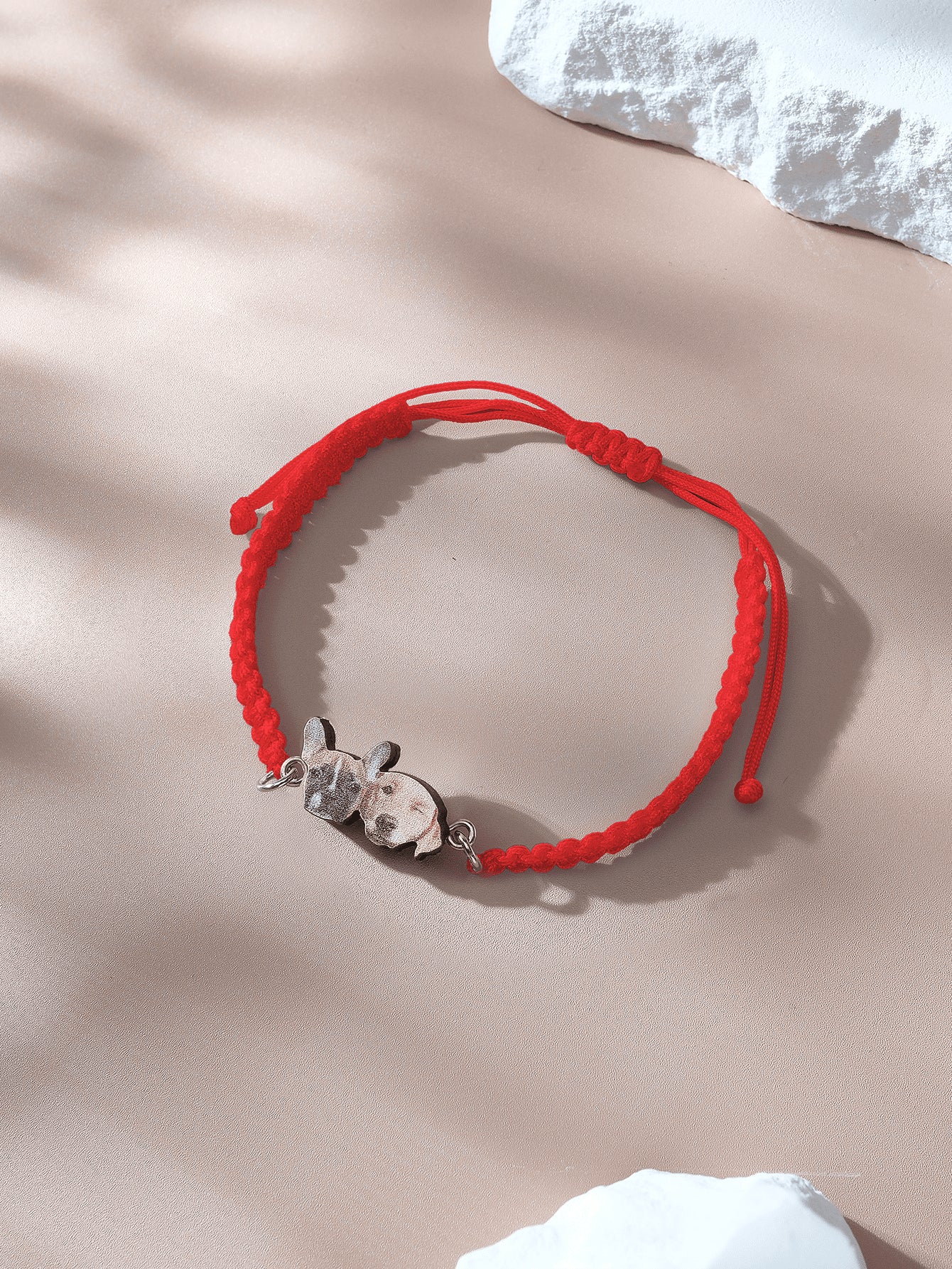 Personalised Pet Portrait Adjustable Braided Bracelet Birthday Gift for Pet Lover