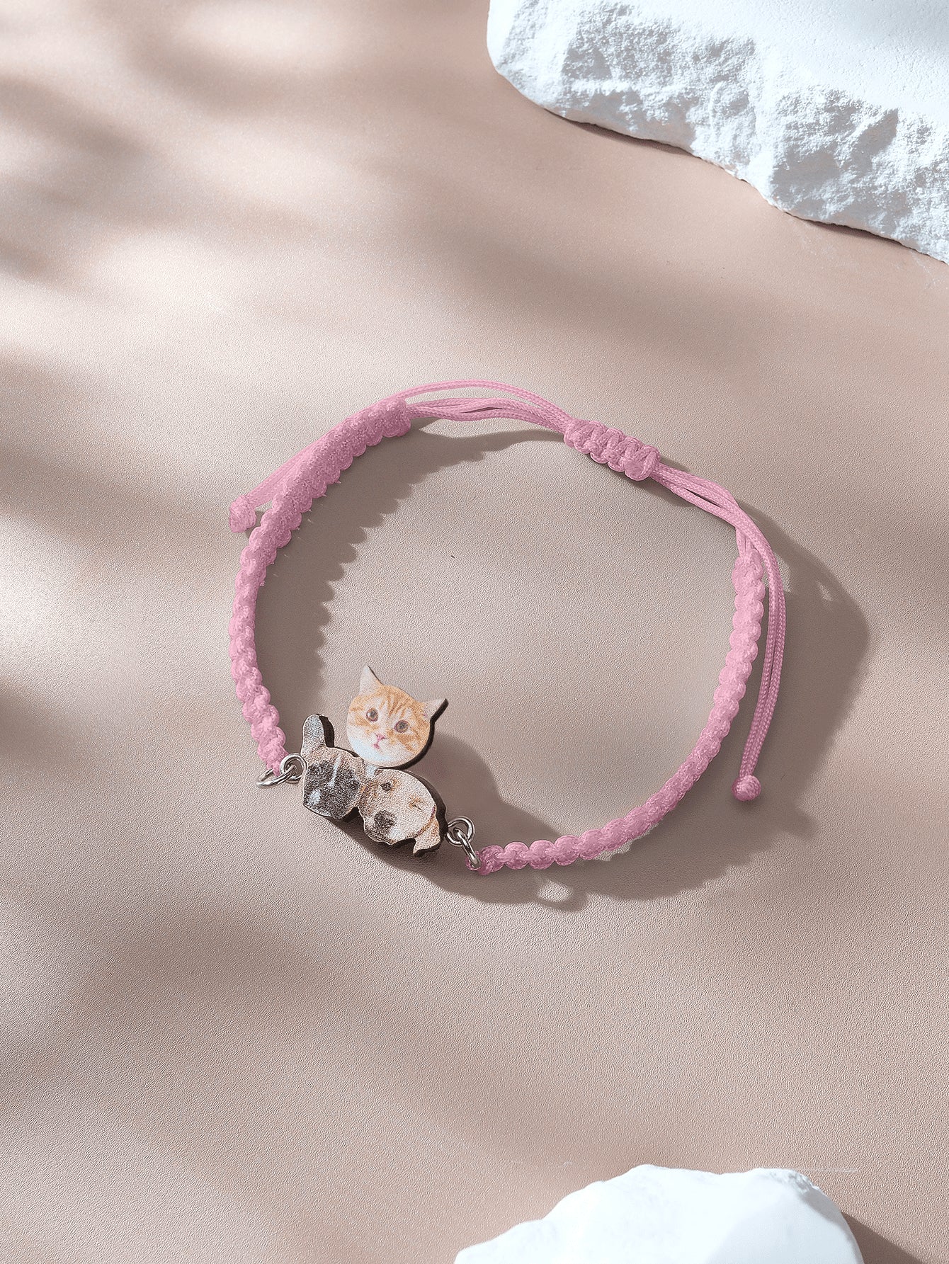 Personalised Pet Portrait Adjustable Braided Bracelet Birthday Gift for Pet Lover