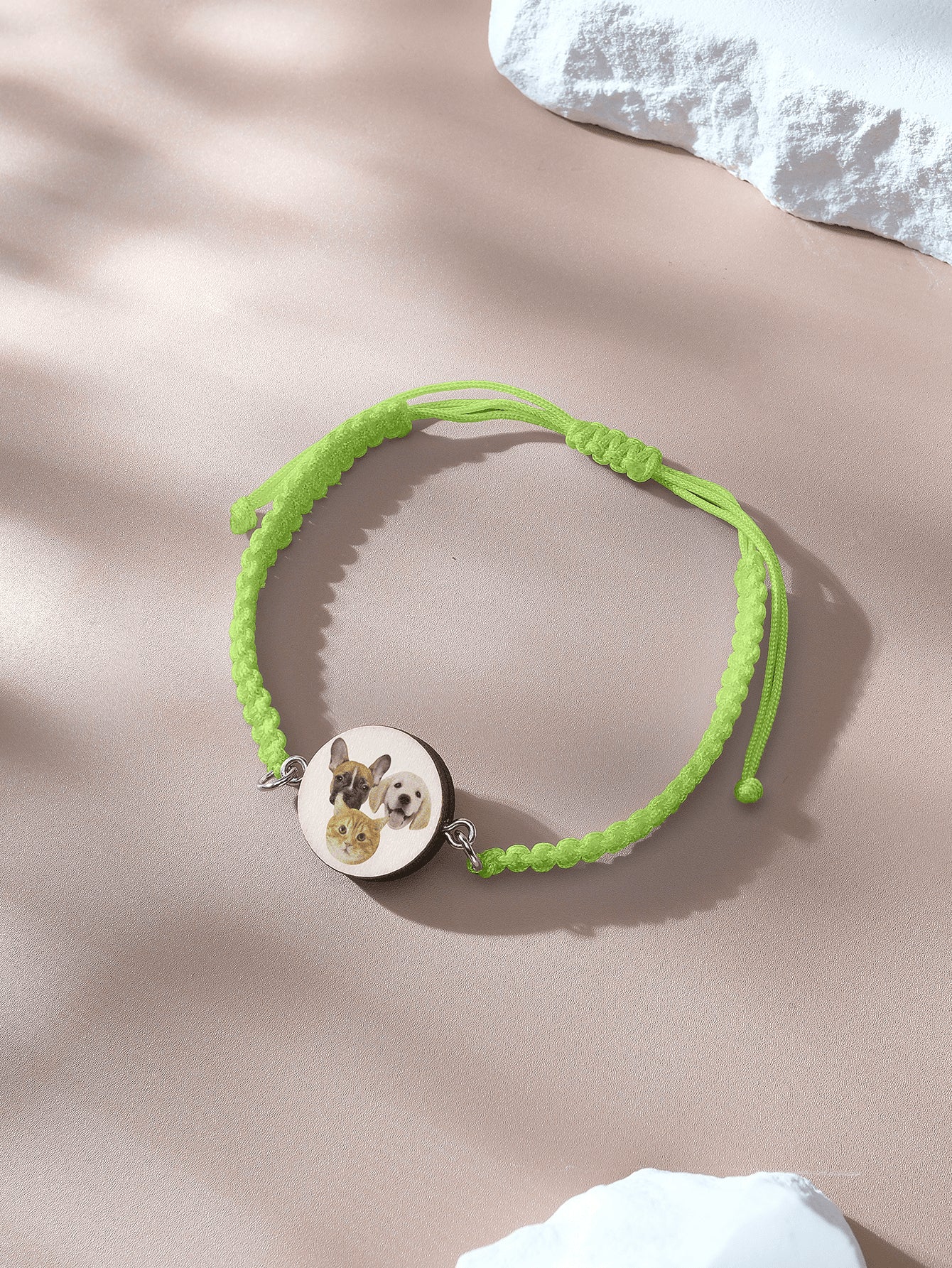 Personalised Pet Portrait Adjustable Braided Bracelet Birthday Gift for Pet Lover