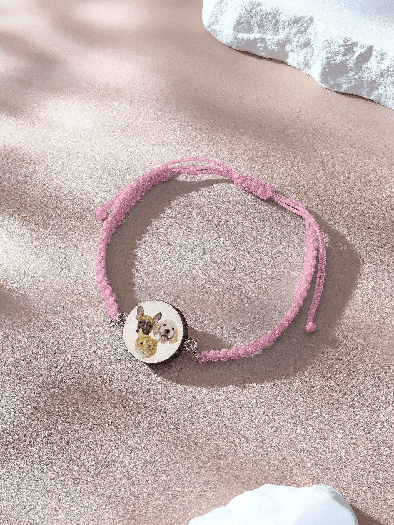Personalised Pet Portrait Adjustable Braided Bracelet Birthday Gift for Pet Lover