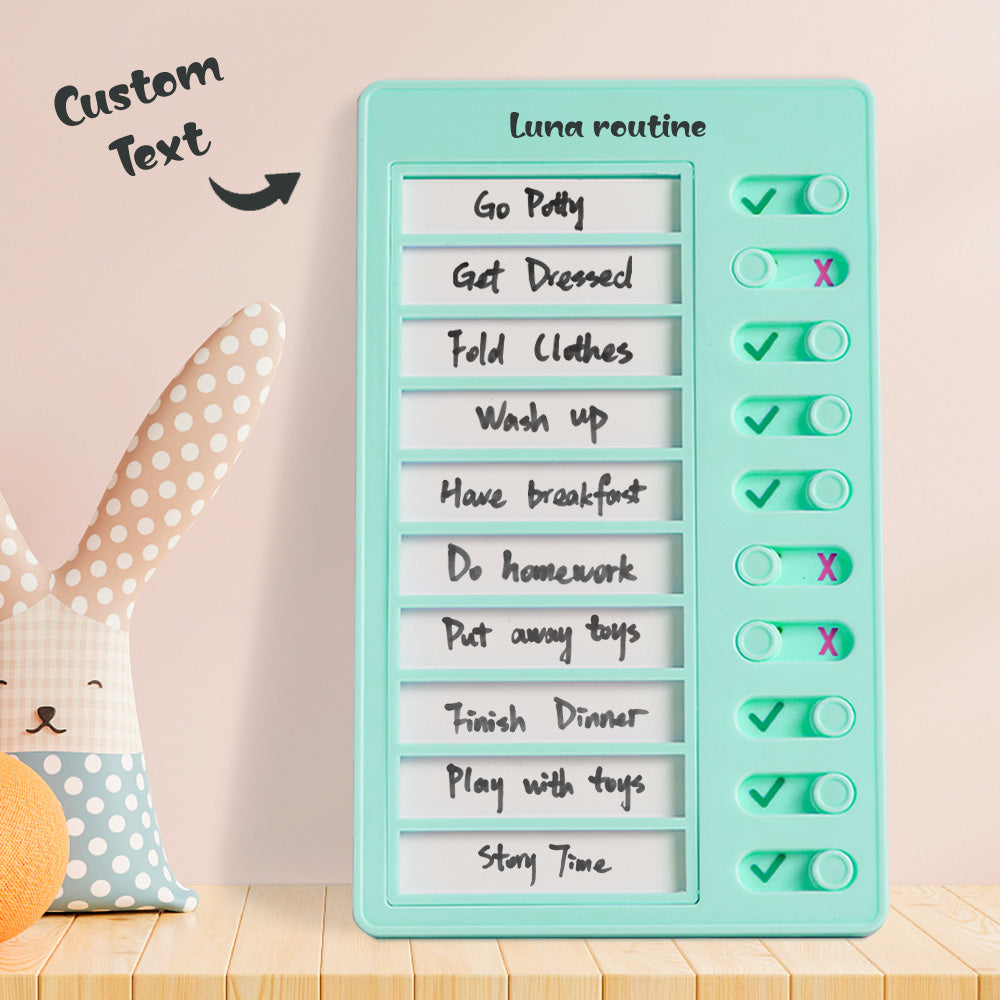 Personalised Name & Text Habit/Meds Tracker – Custom Task Check-In Board with Slide Buttons