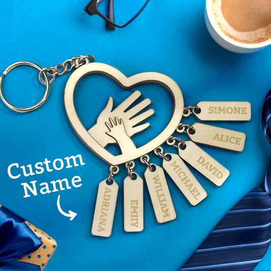 Personalized Hands with Name tags Keychain/keyring Gift