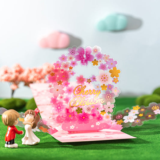 Creative 3D Pop Up Greeting Card Pink Sakura Pop Up Card