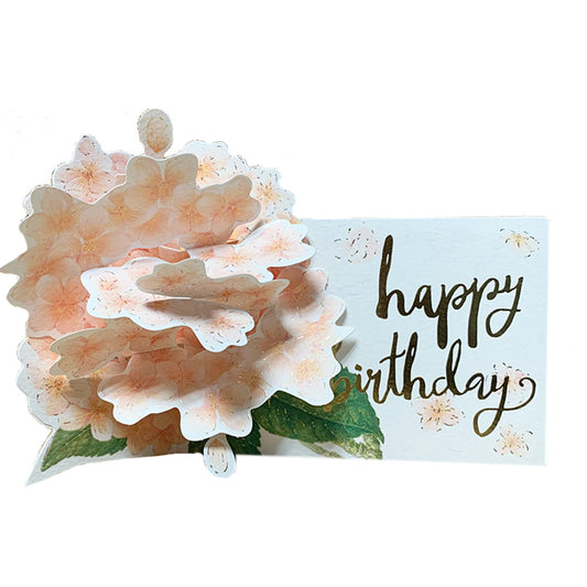 Creative 3D Pop Up Greeting Card Pink Orange Flower Pop Up Card