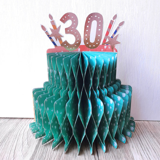 Creative 3D Pop Up Greeting Card 30th Anniversary Honeycomb Pop Up Card