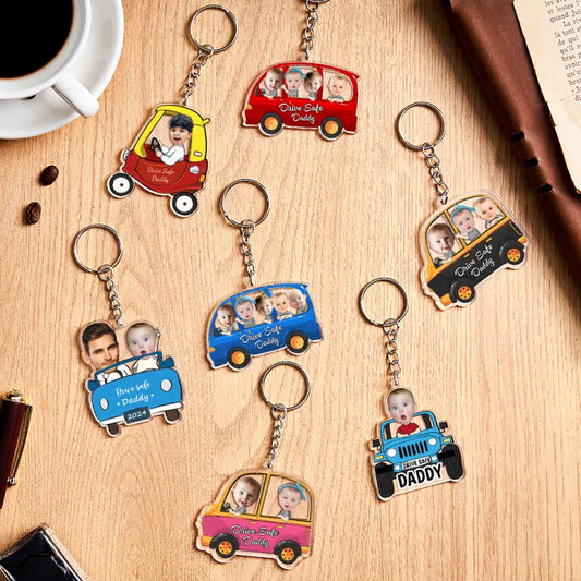 Personalised Drive Safe Keychain Custom Car Style Keyring Gifts for Dad
