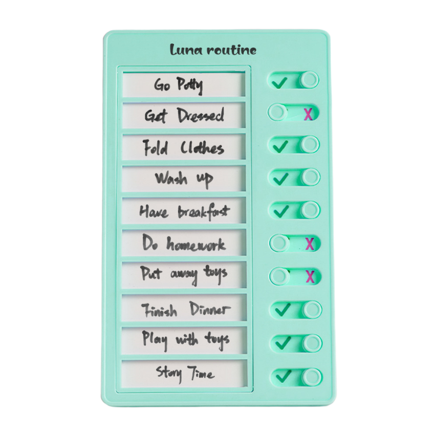 Personalised Name & Text Habit/Meds Tracker – Custom Task Check-In Board with Slide Buttons