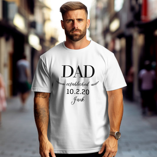 Personalised Dad Established T-Shirt Father's Day Birthday Gift for Dad